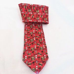 McDonald's Corp 2018 Christmas Tie Hamburger Fries Milkshake Lights Red